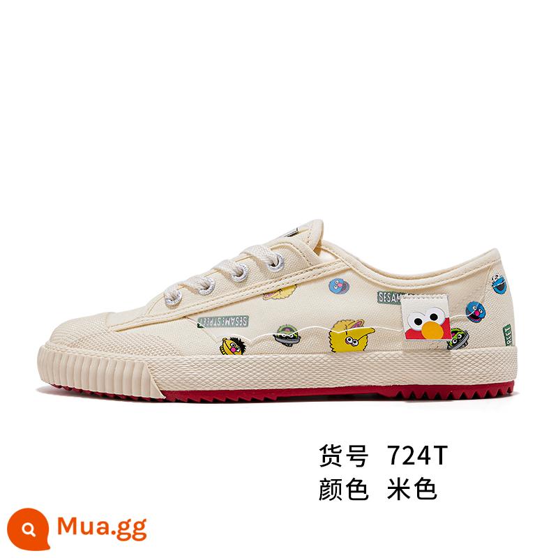 feiyue/feiyue×Sesame Street chung giày vải giày nữ mùa xuân tất cả các trận đấu giày thường 724 - Be