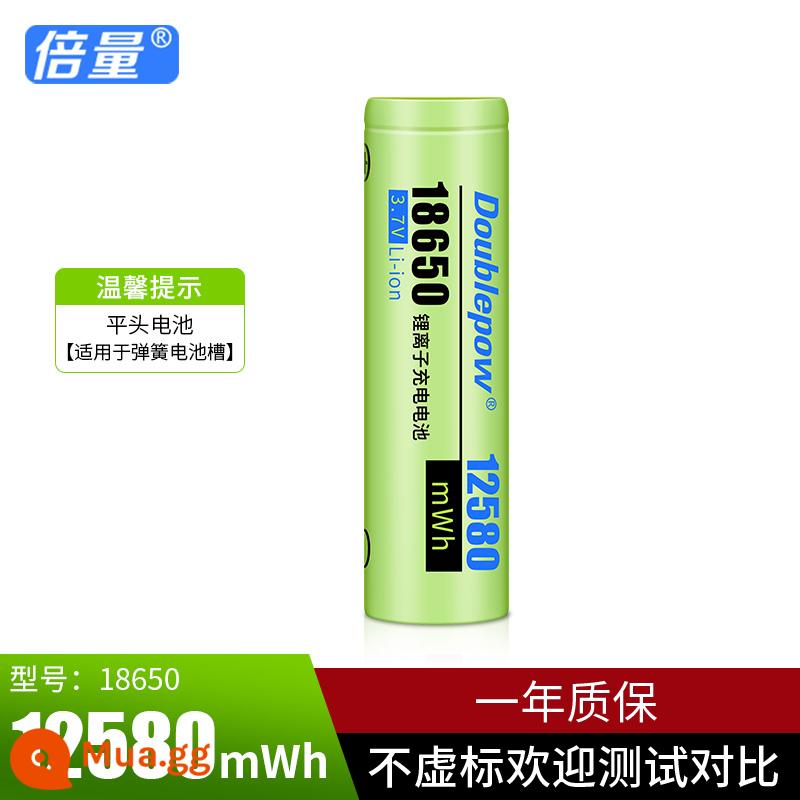 Times 18650 sạc pin lithium dung lượng lớn 3.7v ánh sáng mạnh đèn pin quạt nhỏ đèn pha 4.2v chuyên dụng - Phần đầu phẳng 12580mWh