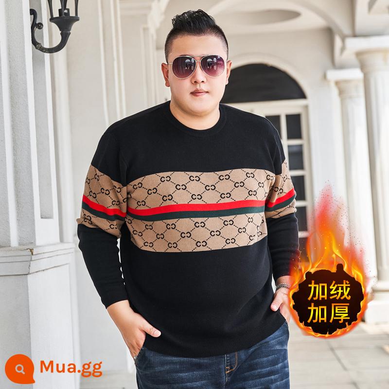 200 catties plus fat plus size áo len nam ống rộng hợp thời trang fat man fat man Hugh - Sang Trọng MY105