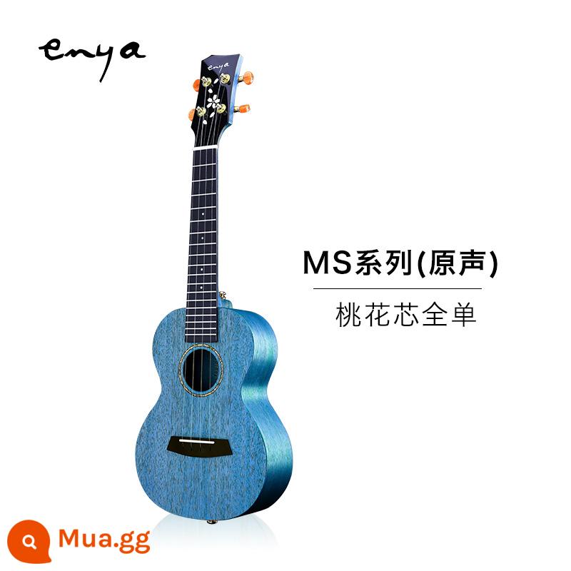 Enya/Enya MS Sakura Full Veneer Ukulele dành cho người mới bắt đầu chơi đàn guitar nhỏ dành cho trẻ em dành cho bé gái và bé trai - Veneer toàn bộ lõi gỗ gụ (màu xanh) [âm thanh gốc]