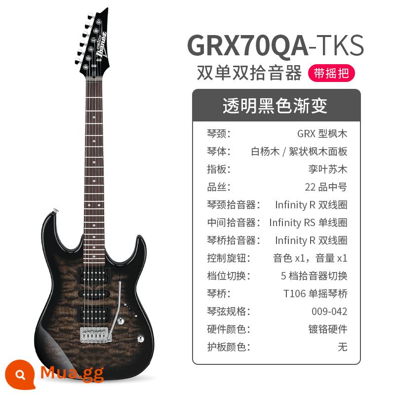 Ibanez Ibanna đàn guitar điện grx40 azes40 31 GRG lắc đơn cho người mới bắt đầu mục nâng cao - GRX70QA gradient màu đen trong suốt (lắc đôi đơn/đôi/lắc đơn)