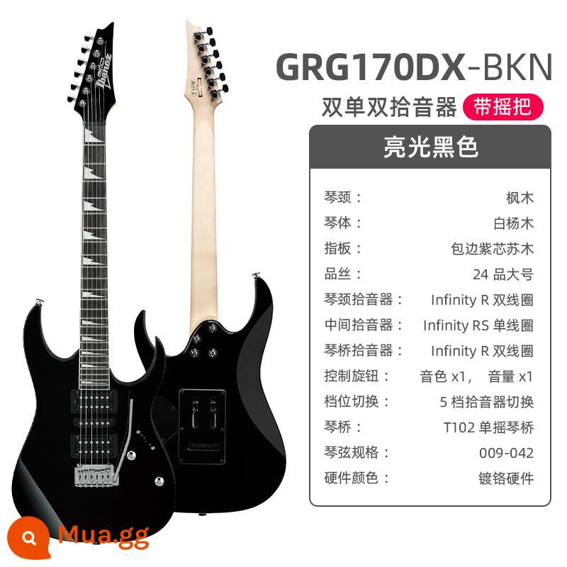 Ibanez Ibanna đàn guitar điện grx40 azes40 31 GRG lắc đơn cho người mới bắt đầu mục nâng cao - GRG170DX đen bóng (đôi đơn/đôi/đôi nhỏ)