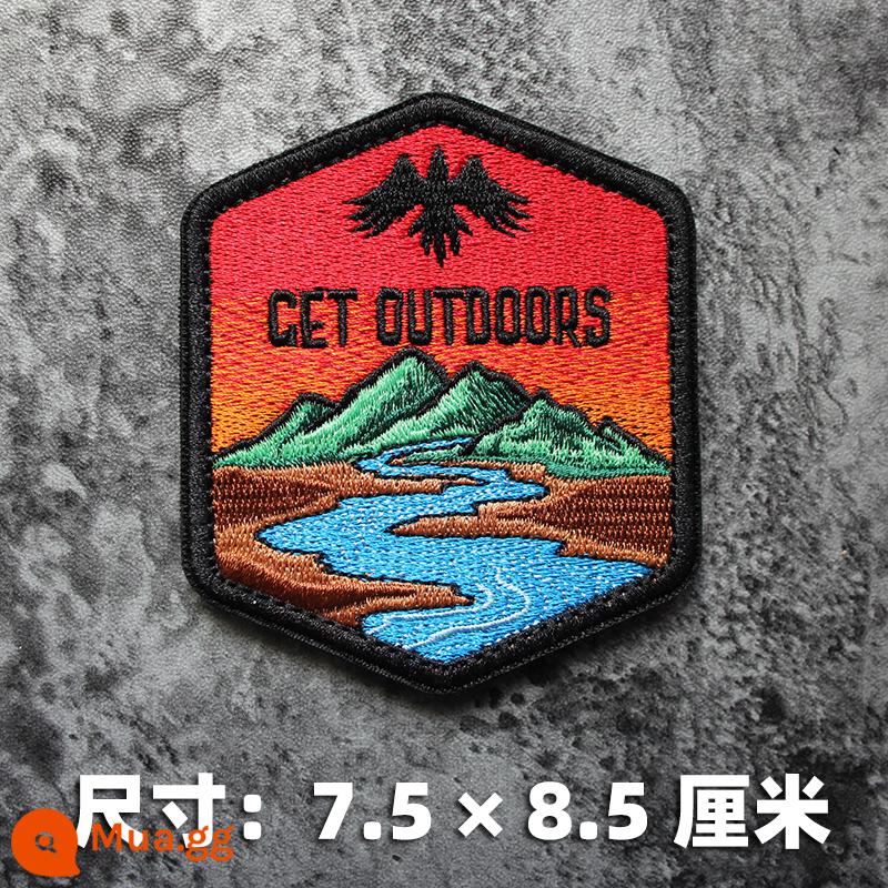 Thêu Velcro Scenic Morale Patch Phiêu lưu ngoài trời Cắm trại Traveller Keo Armband Morale Patch - RA NGOÀI TRỜI