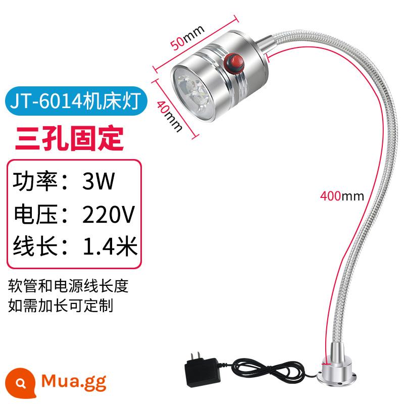 Đèn Led Wangjiatai Máy Công Cụ Đèn Làm Việc 24V Công Nghiệp Nam Châm Mạnh Đèn Chiếu Sáng Ghế Đục Lỗ Xay Mài Tiện Đèn Bàn Không Nhấp Nháy - Công tắc giữ đèn 6014 Pugu 220v3w 3 hạt đèn