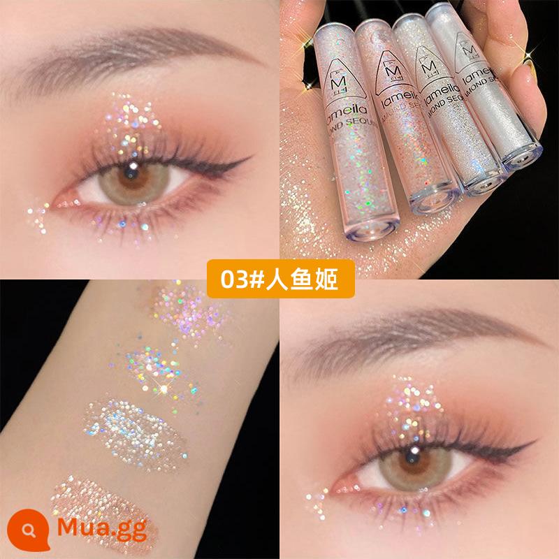 Một giọt nước mắt dạng lỏng bóng mắt lấp lánh bột sequin nằm tằm ngọc trai phân cực sáng chống thấm nước bắt sáng dạng lỏng làm sáng trang điểm mắt đơn sắc - 03#Nàng tiên cá