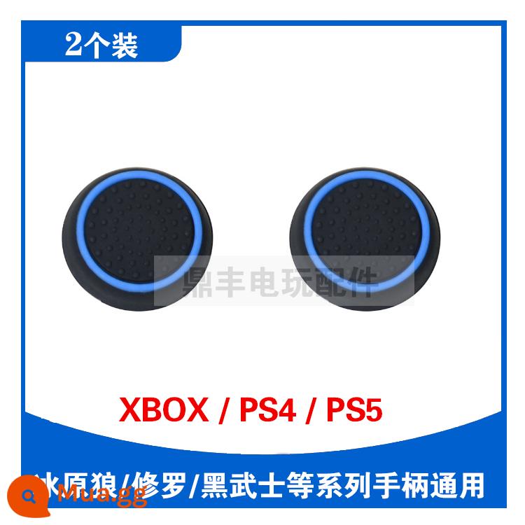 PS3PS4XBOX360/MỘT tay cầm móng vuốt mèo nắp chuyển đổi pro nắp đính đá bảo vệ nắp đính đá silicone - 2 vòng tròn màu xanh trên nền đen