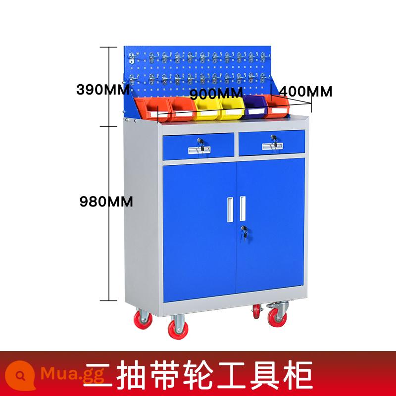 Tủ dụng cụ phần cứng xưởng cửa đôi Tủ sắt lưu trữ đa chức năng tủ linh kiện xưởng tủ dụng cụ hạng nặng - Hai máy bơm có bánh xe