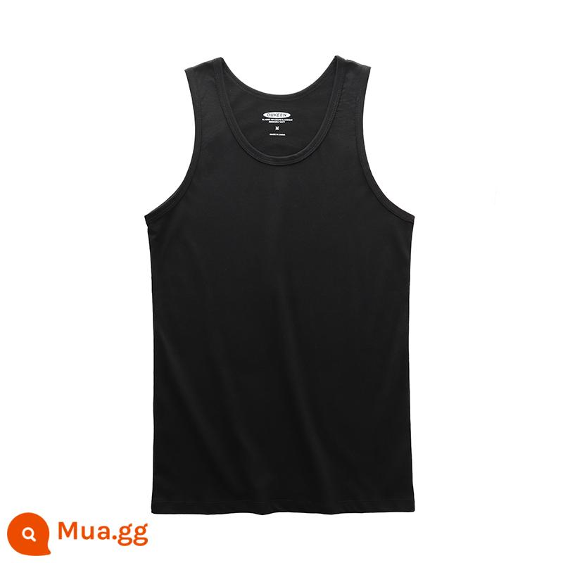 DUKEEN Mỹ cotton vest nam mùa hè áo khoác ngoài thể dục thể thao hạng nặng áo thun không tay áo vest nam vai áo - đen