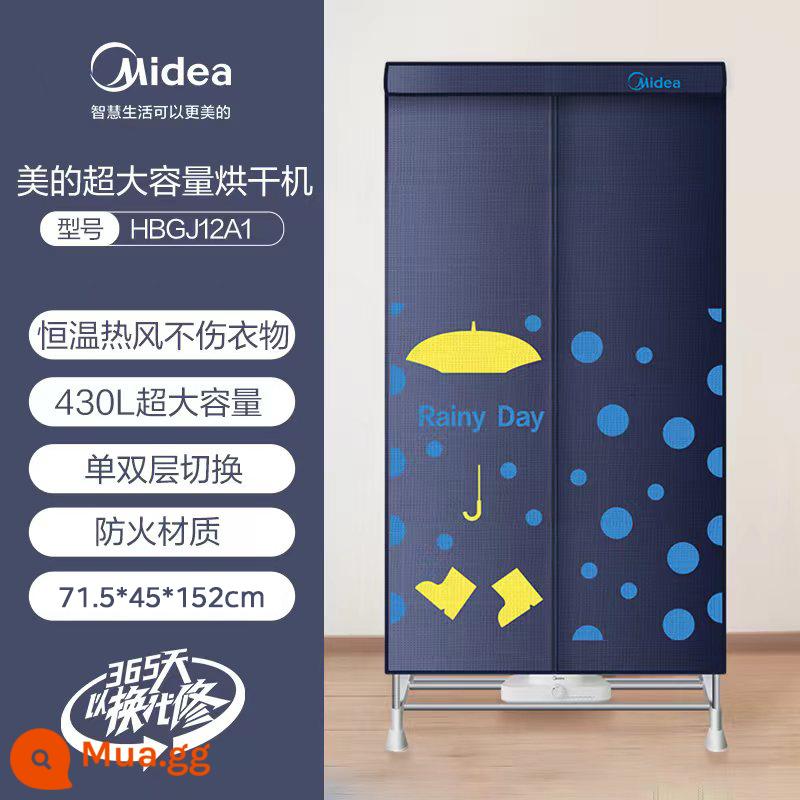 Máy sấy quần áo Midea gia đình sấy khô quần áo nhanh chóng sấy quần áo ký túc xá sấy khô quần áo máy sấy nhỏ hoàn toàn tự động - màu xanh da trời