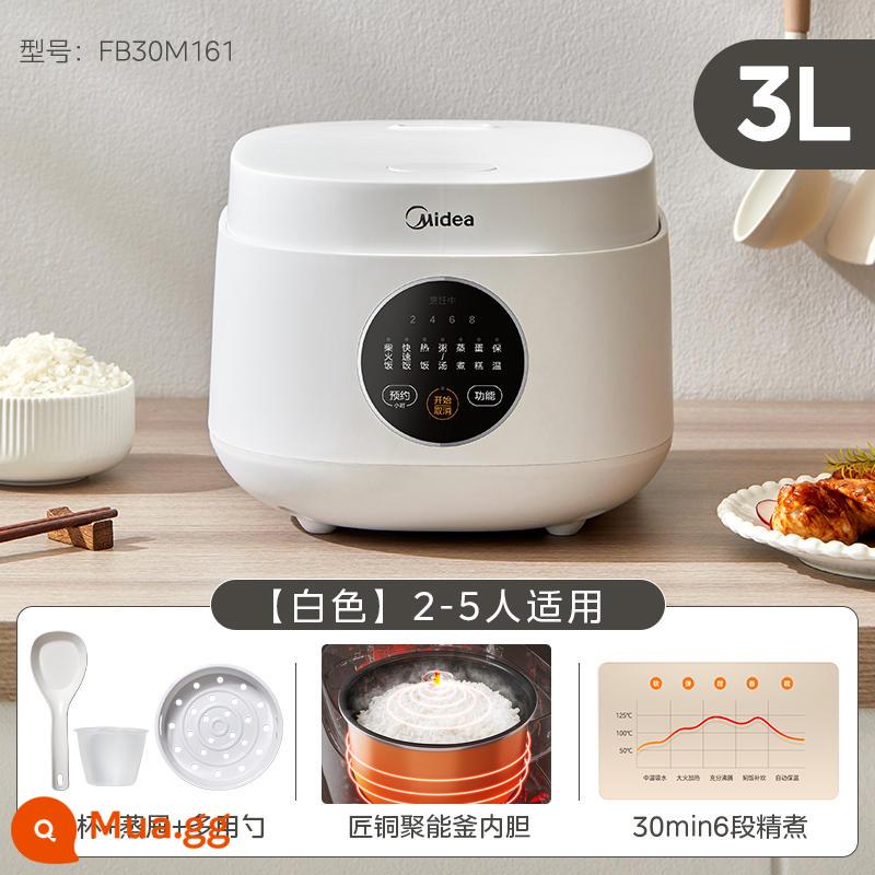 Nồi cơm điện 1 người Midea 1.2 lít gia đình nhỏ đa năng nồi cơm điện ký túc xá thông minh mini cho 1-2 người - (Trắng) [Ngoại hình cao 3L]