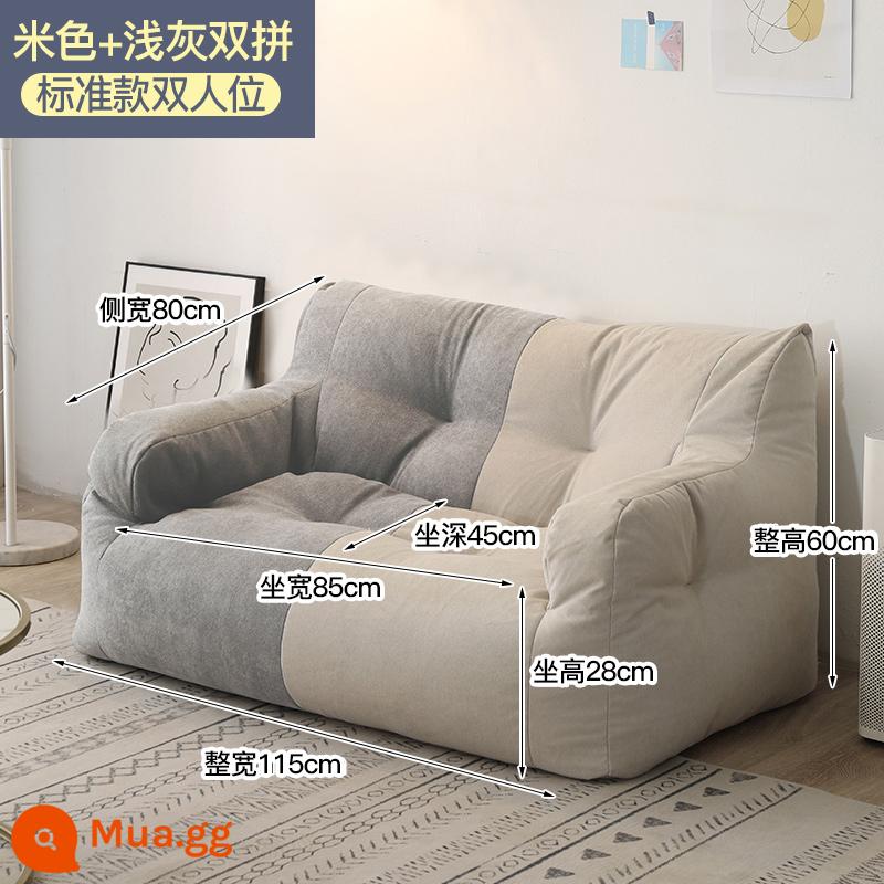 Sofa lười chiếu tatami đơn đôi lưới đỏ ins phong cách cho thuê nhà phòng ban công nằm sàn phòng ngủ sofa nhỏ - Trắng nhạt và xám nhạt [kiểu tiêu chuẩn dành cho hai người]