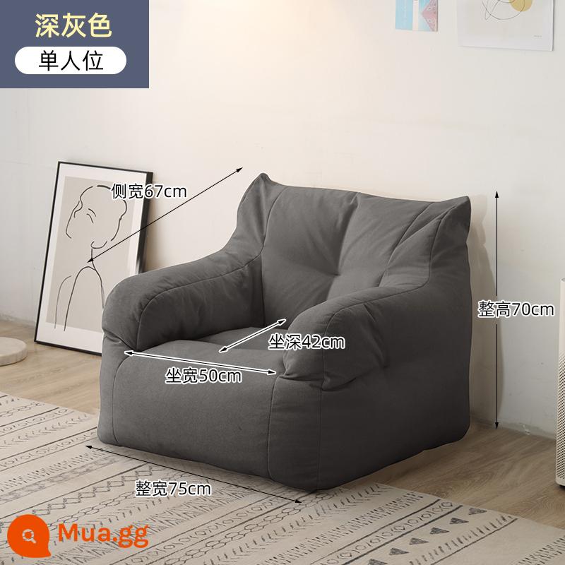 Sofa lười chiếu tatami đơn đôi lưới đỏ ins phong cách cho thuê nhà phòng ban công nằm sàn phòng ngủ sofa nhỏ - Xám đậm [Mẫu đơn cực lớn]