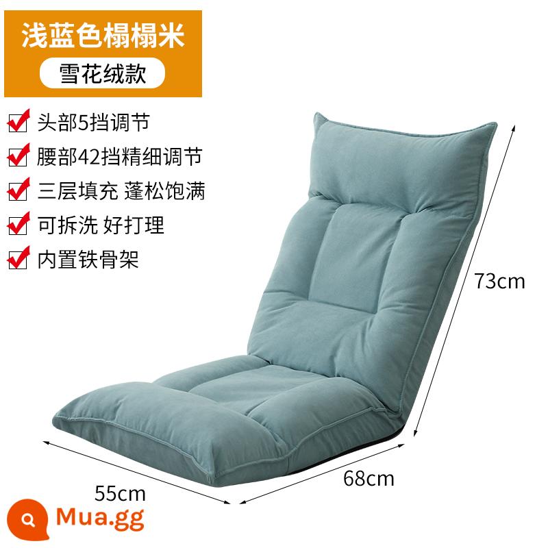 Sofa lười ban công có thể nằm trên giường lưng ghế tatami nằm ghế bay cửa sổ ký túc xá ghế sofa nhỏ đơn - Mẫu cao su thông thường-bông tuyết nhung-xanh nhạt