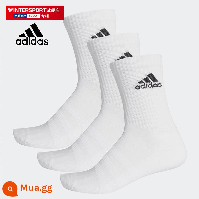 Tất Nam Adidas Tất Nữ Mùa Đông 2023 Mới Ống Ngắn Màu Trắng Ba Đôi Vớ Nam Vớ Thể Thao - /Ba đôi tất cao vừa phải