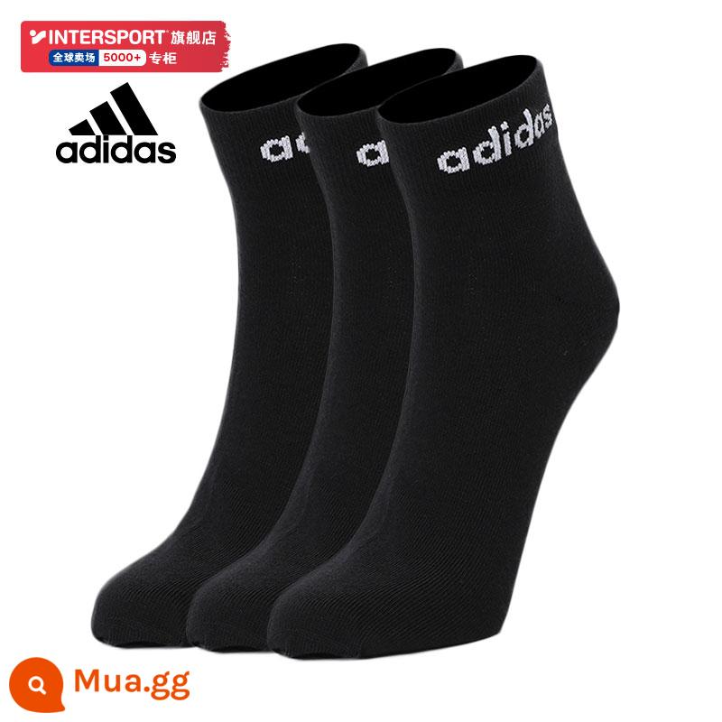 Tất Nam Adidas Tất Nữ Mùa Đông 2023 Mới Ống Ngắn Màu Trắng Ba Đôi Vớ Nam Vớ Thể Thao - /ba đôi/vớ