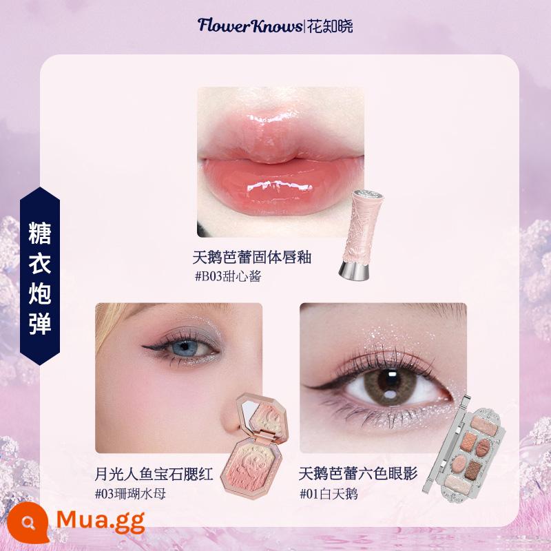 Hộp quà hoa biết tình yêu Unicorn Strawberry Lip Glaze Blush Makeup Set Quà tặng - [Bán chạy] Đạn bọc đường