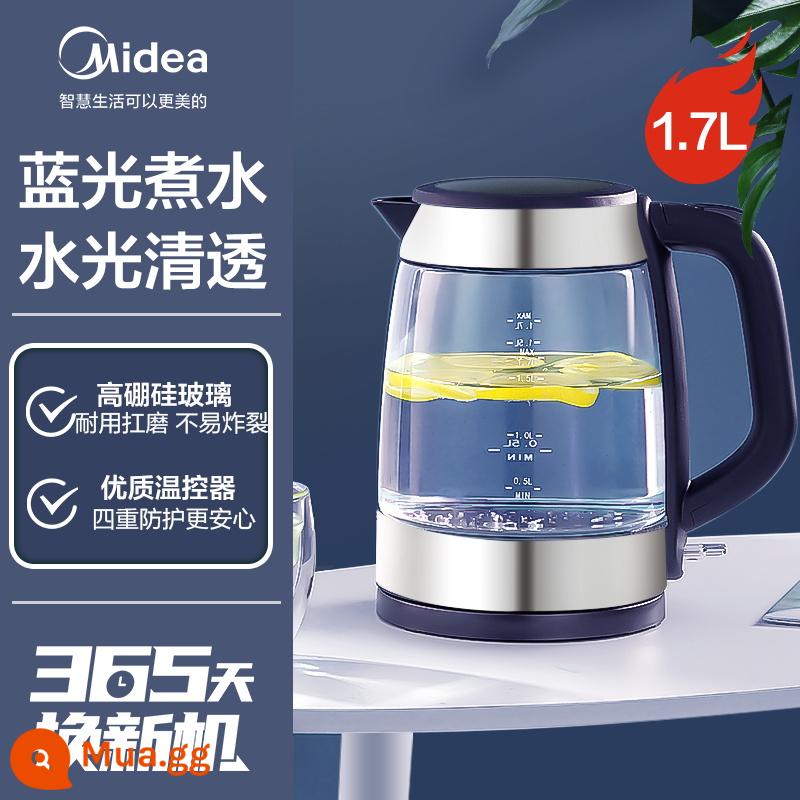 Ấm đun nước Midea điện gia dụng thủy tinh ấm đun nước inox tự động ngắt điện cách nhiệt nhanh nồi - Starry Sky Black-Flagship Model