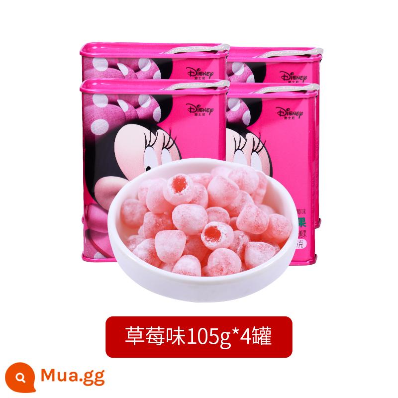 Nước trái cây Disney Hộp quà tặng kẹo mềm Tin Can Fruit QQ Sugar Festival Quà tặng Đồ ăn nhẹ cho trẻ em Disney Kẹo - Kẹo nước trái cây hương dâu 105g*4 lon