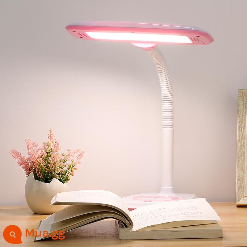 LED Bàn đèn bảo vệ mắt bàn dành cho sinh viên trẻ em sinh con phòng ngủ ký túc xá -trong bộ phim hoạt hình viết đèn viết đèn đọc - Phong cách thay đổi ánh sáng ba màu cắm màu hồng