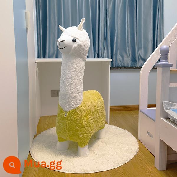 Quá Khổ Sáng Tạo Alpaca Ghế Động Vật Phân Tầng Trang Trí Thủ Công Giày Thay Đổi Phân Tân Gia Di Chuyển Quà Tặng Ngày Lễ - Alpaca vàng 1,05 mét (lông cừu dày)