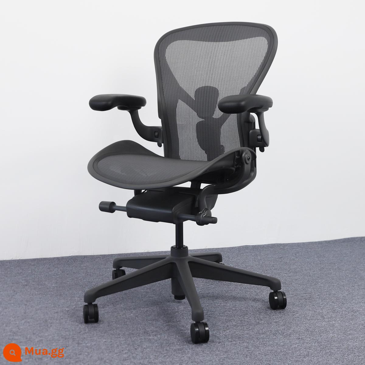 Herman Miller ghế làm việc hermanmiller aeron ghế máy tính tại nhà ghế chơi game ít vận động thoải mái - [Ưu đãi đặc biệt không kèm quà tặng] Tay vịn PU bằng nylon cỡ vừa bằng than chì [Cấu hình đầy đủ tính năng thế hệ thứ hai]