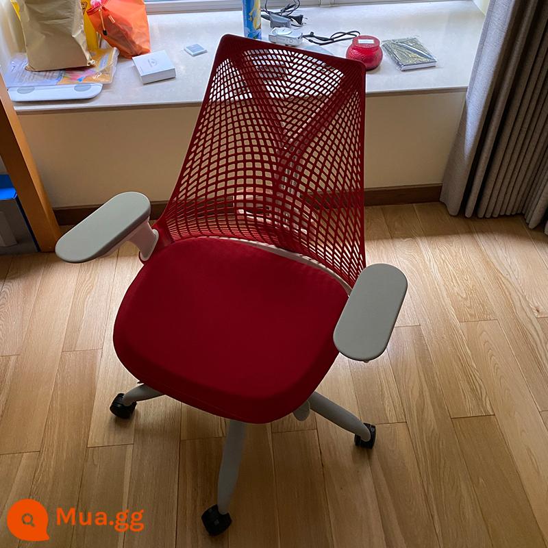 Herman Miller hermanmiller sayl ghế làm việc tại nhà eo máy tính ghế học ghế ít vận động - Ghế đỏ, lưng đỏ + tựa tay 4D] mẫu hàng đầu [có hàng miễn phí vận chuyển]