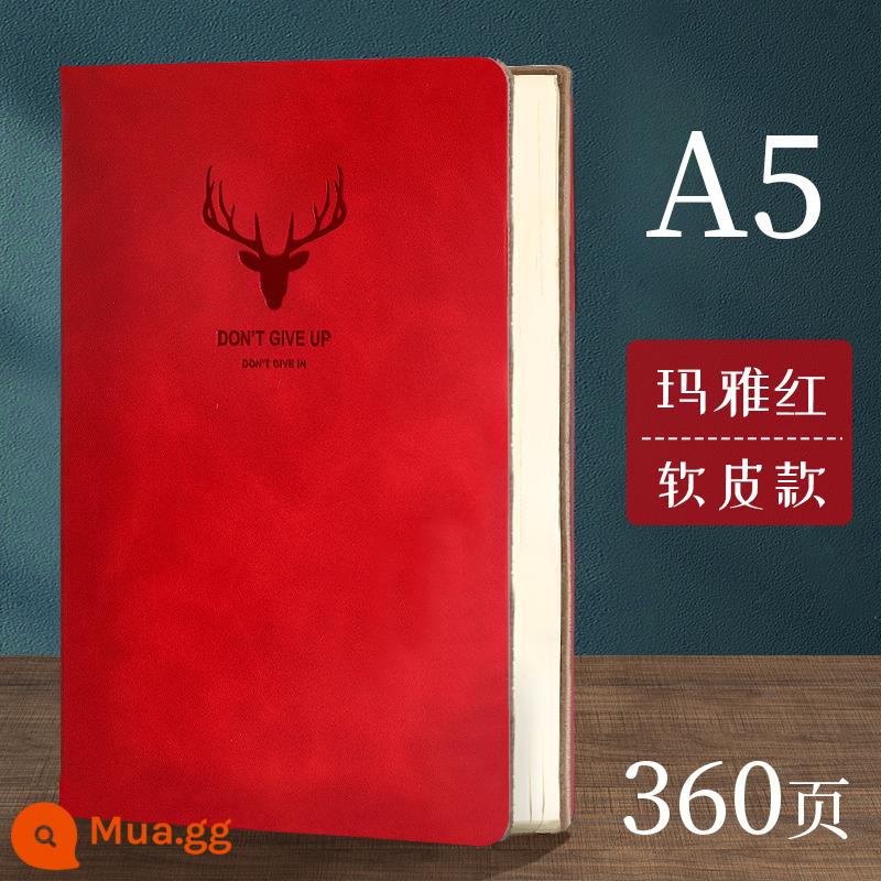 Máy tính xách tay dày a5 văn học cổ điển tinh tế nhật ký đơn giản sinh viên đại học sổ ghi chép văn phòng kinh doanh người b5 cuốn sách dày làm việc cuộc họp notepad logo có thể in tùy chỉnh - A5 Maya Red (360 trang)/Sưu tầm mua tặng bút miễn phí