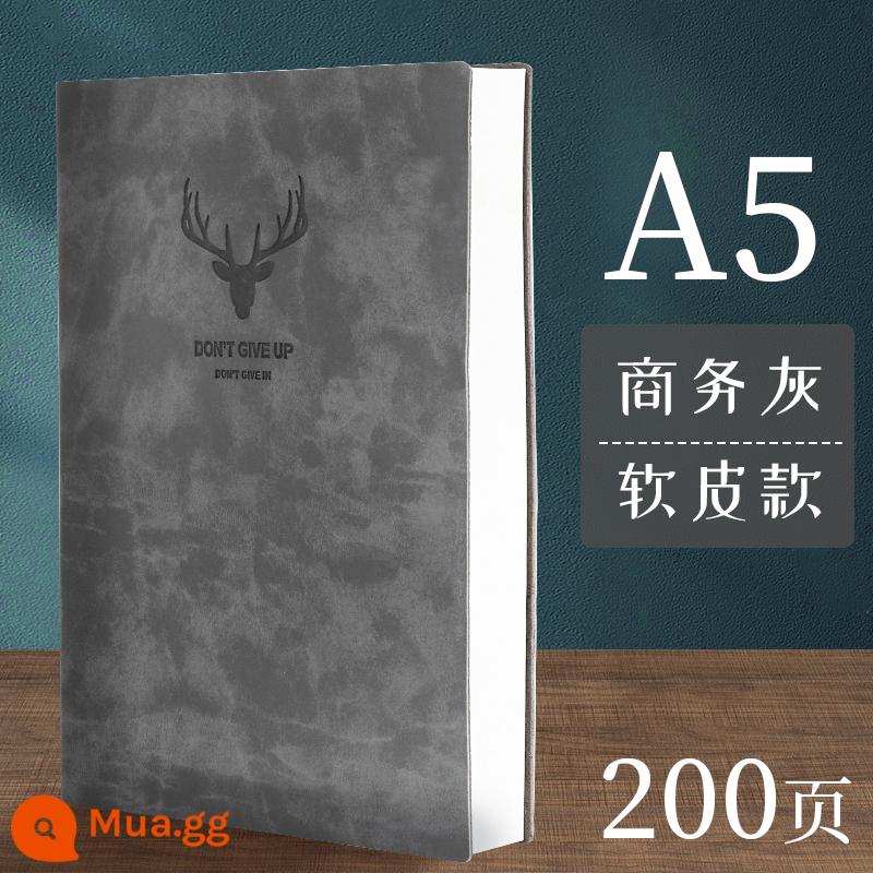 Máy tính xách tay dày a5 văn học cổ điển tinh tế nhật ký đơn giản sinh viên đại học sổ ghi chép văn phòng kinh doanh người b5 cuốn sách dày làm việc cuộc họp notepad logo có thể in tùy chỉnh - A5 màu xám doanh nghiệp (200 trang)/Sưu tầm mua tặng bút