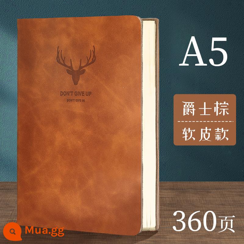 Máy tính xách tay dày a5 văn học cổ điển tinh tế nhật ký đơn giản sinh viên đại học sổ ghi chép văn phòng kinh doanh người b5 cuốn sách dày làm việc cuộc họp notepad logo có thể in tùy chỉnh - A5 Jazz Brown (360 trang)/Sưu tầm mua tặng bút miễn phí