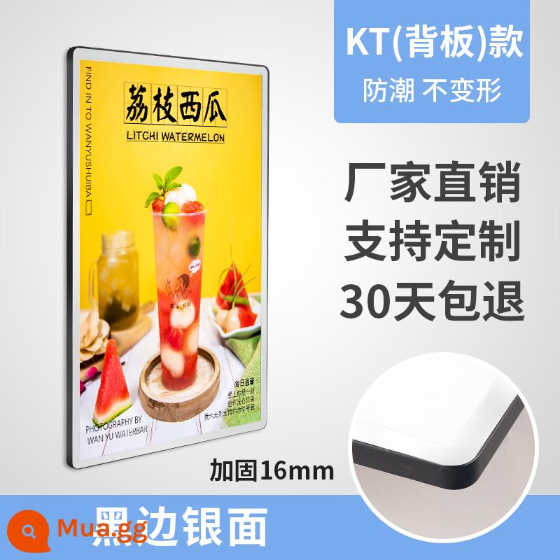 Khung quảng cáo thang máy hút từ tính khung áp phích khung hợp kim nhôm loại khung có thể thay thế a3a4 khung ảnh khung ảnh khung hiển thị tùy chỉnh - Mẫu KT mặt bạc viền đen