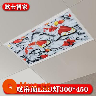 300x450led panel ánh sáng tích hợp âm trần nhúng khóa nhôm tấm phòng khách nhà bếp âm trần LED30x45 - 300*450 (cá chép đỏ 3D) trắng