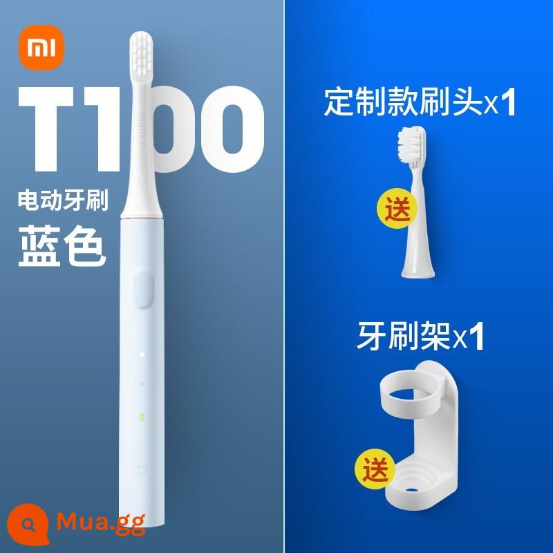 Bàn chải đánh răng điện trẻ em Xiaomi t100 bàn chải đánh răng điện sonic trên 6 tuổi, lông mềm, nhẹ, có thể sạc lại, làm sạch hoàn toàn tự động - T100 xanh + móc treo + đầu bàn chải dự phòng miễn phí