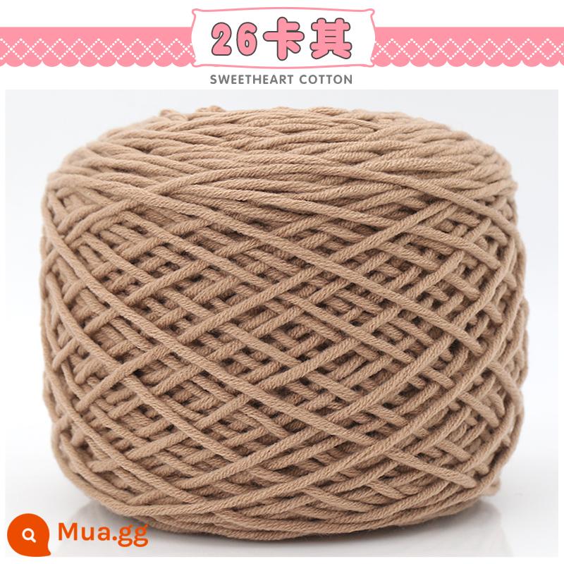 Người Yêu Của Cotton Len 8 Sợi Sữa Bông Len Bóng Dày Vừa Thảm Dệt Tay Sợi Nhung Đặc Biệt khăn Sợi Chỉ - Kaki 26