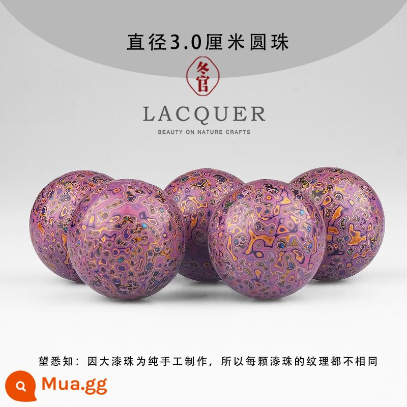 Mùa đông chính thức Rhino Lacquer Lacquer Hạt đơn Hạt đơn không ăn thịt thủ công Phật tử Trung Quốc Vòng đeo tay nữ nam nam - Hạt tròn "Thổ cẩm tím" đường kính 3,0 cm dát thạch anh bằng kỹ thuật vật liệu mỏng