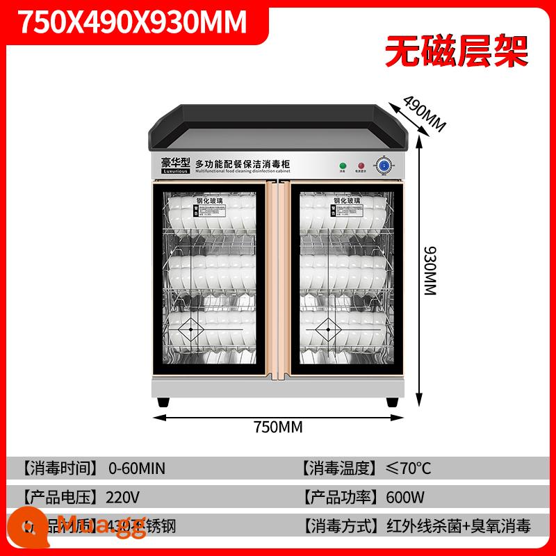 Zhengkangting tủ khử trùng trà thương mại dọc hộp khách sạn bằng đá cẩm thạch đa chức năng với gia vị ngăn kéo với tủ ăn - 750 cửa đôi kính trắng không hút thuốc và tay nắm vàng đậm được bảo hành trọn đời (miễn phí 3 năm)