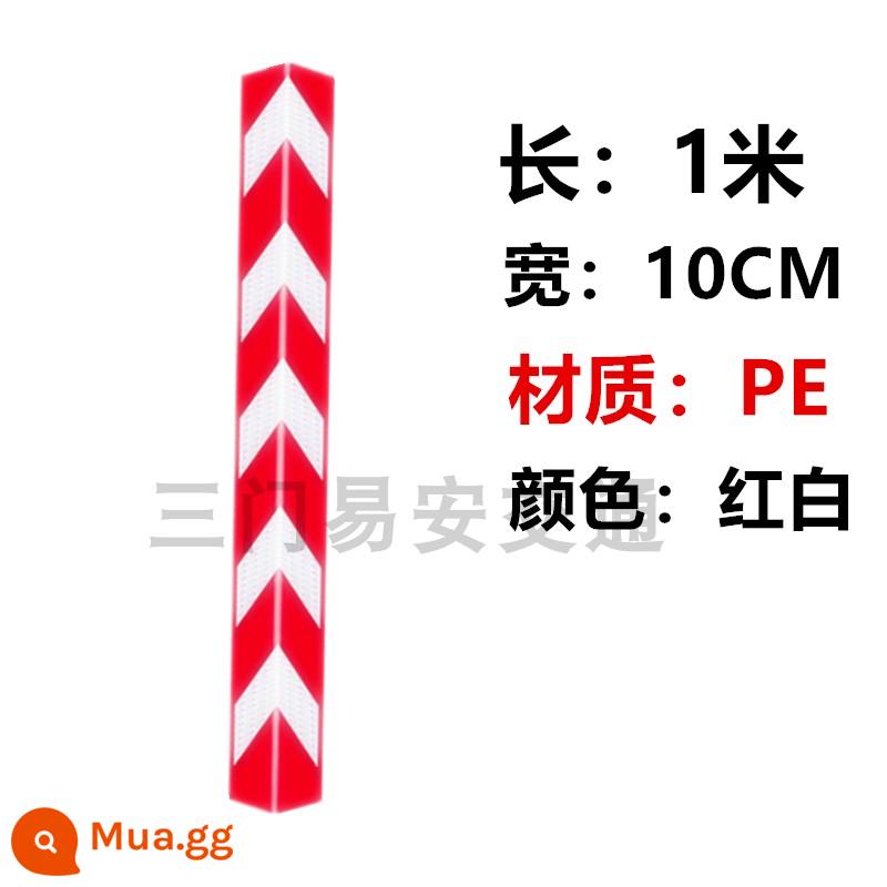 Cao su phản quang bảo vệ góc nhà để xe ngầm Dải chống va chạm 1,2 mét bảo vệ góc công trường bảo vệ góc cầu thang cột bảo vệ góc bên phải - Màu vàng tươi đỏ và trắng 1 mét * 100 * 4MM