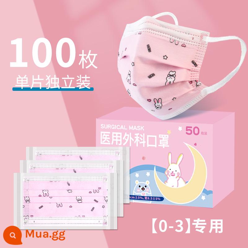 100 cái # Mặt nạ trẻ em Phẫu thuật y tế Vi rút y tế dùng một lần Trẻ em Bé trai Bé gái Bao bì độc lập dễ thương - Thỏ Hồng Nhỏ [4-15 Tuổi] Khử Trùng-Phẫu Thuật Y Tế [100 miếng đóng gói riêng lẻ]