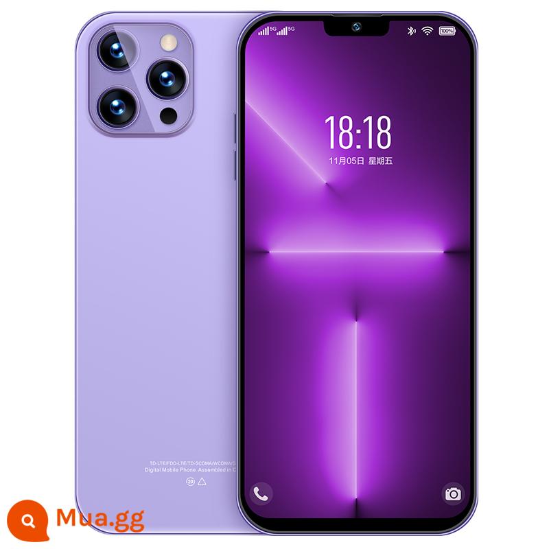 Mới i13Pro max đầy đủ Netcom 5g thông minh chính thức xác thực 12g + bộ nhớ 512G chơi game toàn màn hình sạc nhanh - 6.8 inch i13pro tím 16G đang chạy