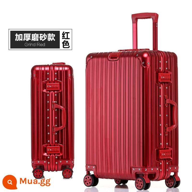 Hành lý hợp kim nhôm-magiê nam 24 inch cao cấp dành cho doanh nhân xe đẩy du lịch công suất lớn Hộp đựng mật khẩu lên máy bay nhỏ dành cho nữ - Màu đỏ mờ cổ điển-Thu thập và thêm vào khi mua hàng-Giao hàng chớp nhoáng