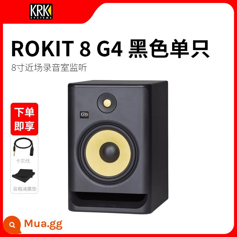 Loa KRK Rokit5 7 8 10 RP5 6 8G3 G4 inch loa màn hình hoạt động chuyên nghiệp âm thanh DJ - ROKIT 8 G4 đĩa đơn màu đen 8 inch đi kèm cáp và thảm