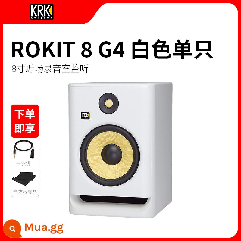 Loa KRK Rokit5 7 8 10 RP5 6 8G3 G4 inch loa màn hình hoạt động chuyên nghiệp âm thanh DJ - ROKIT 8 G4 Cáp đơn màu trắng 8 inch và thảm