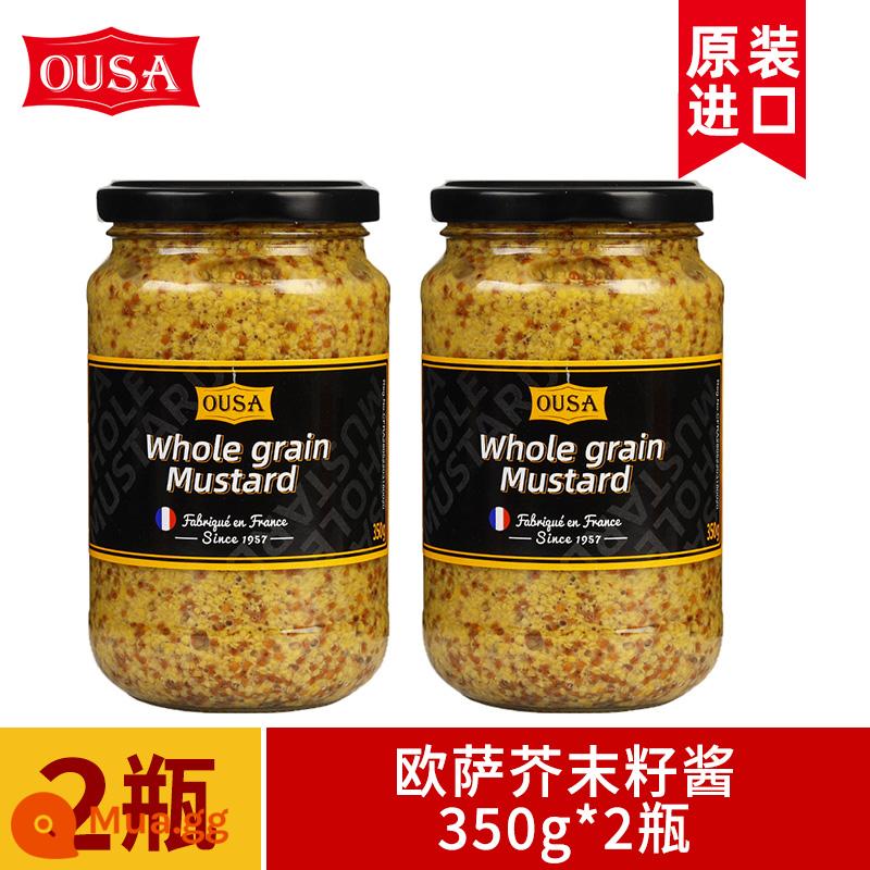 Nước sốt hạt mù tạt nguyên hạt Osa nhập khẩu nguyên hạt của Pháp đa đặc tính Hạt thô lớn của Pháp Sốt mù tạt vàng Tây Tạng Sốt gà rán - Sốt mù tạt Osa 350g*2 chai