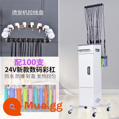 Làm Tóc Thông Minh Nhiệt Độ Không Đổi Kỹ Thuật Số Gốm Máy Uốn Tóc Máy Uốn Tóc 24V Alvin Buffy Máy Uốn Nóng - 40 đầu với 100 thanh màu và hộp quản lý cáp