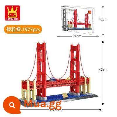 Thế Giới Trung Quốc Phong Cách Cổ Mô Hình Kiến Trúc Wange Khối Xây Dựng Đồ Chơi Tử Cấm Thành Vạn Lý Trường Thành Quà Tặng Các Hạt Nhỏ Trưởng Thành Lớn - Cầu Cổng Vàng San Francisco (có kèm theo ánh sáng theo tâm trạng)