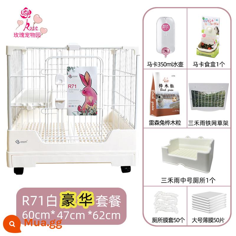 Lồng thỏ Dayang R81 ngăn kéo đôi chống lại con thỏ Năng hộ gia đình LỚN RABBIT LITCH Lợn tự động lồng phân Cage - R71 gói màu trắng sang trọng