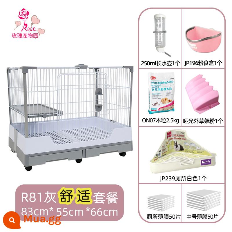 Lồng thỏ Dayang R81 ngăn kéo đôi chống lại con thỏ Năng hộ gia đình LỚN RABBIT LITCH Lợn tự động lồng phân Cage - Gói Tiện nghi Xám đậm 81 Xám