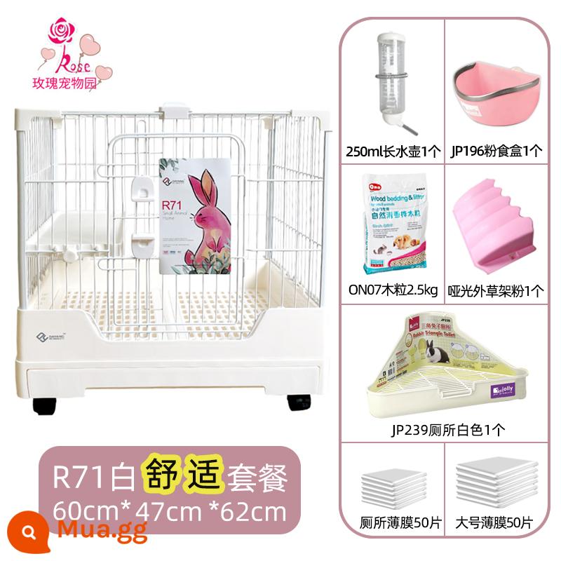 Lồng thỏ Dayang R81 ngăn kéo đôi chống lại con thỏ Năng hộ gia đình LỚN RABBIT LITCH Lợn tự động lồng phân Cage - Gói tiện nghi Off-White 71 White