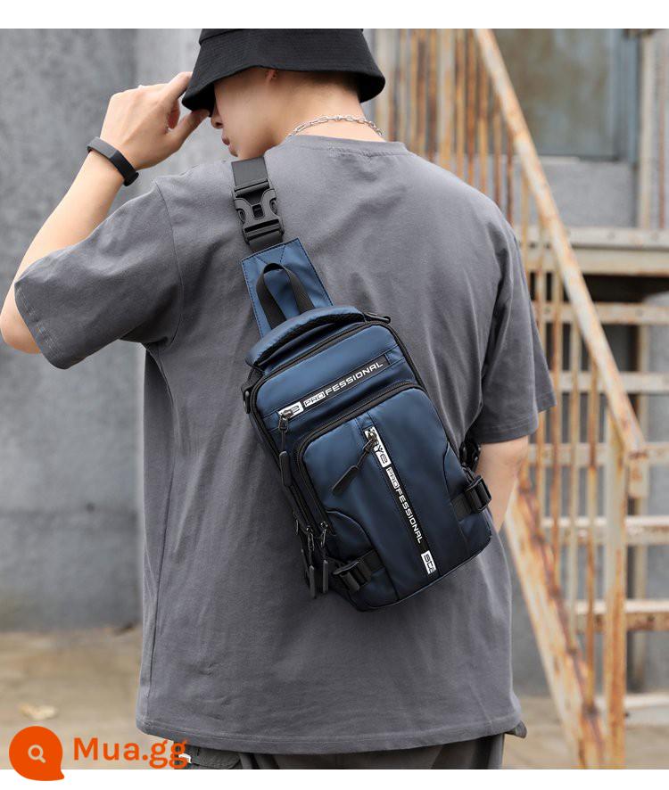 Túi nam 2021 BOYS BOYS CROSS -SHOULDER Túi Messenger Trước khi ra ngoài, Túi ngực thông thường thủy triều đa chức - màu xanh da trời