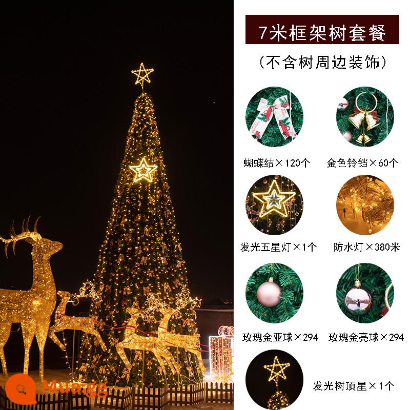 Gói cây thông Noel lớn 3/5/6/7/8/10 mét khung ngoài trời trung tâm mua sắm khách sạn trang trí hình vuông cảnh phát sáng - Cây thông Noel cao 7m