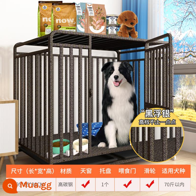 Chuồng chó lớn chó Border Collie chuyên dụng Labrador đa năng cỡ trung full ống vuông thú cưng có vệ sinh tách ngoài trời - Loại D [bạc] ống vuông sáu cạnh "95*65*85" giá đặc biệt